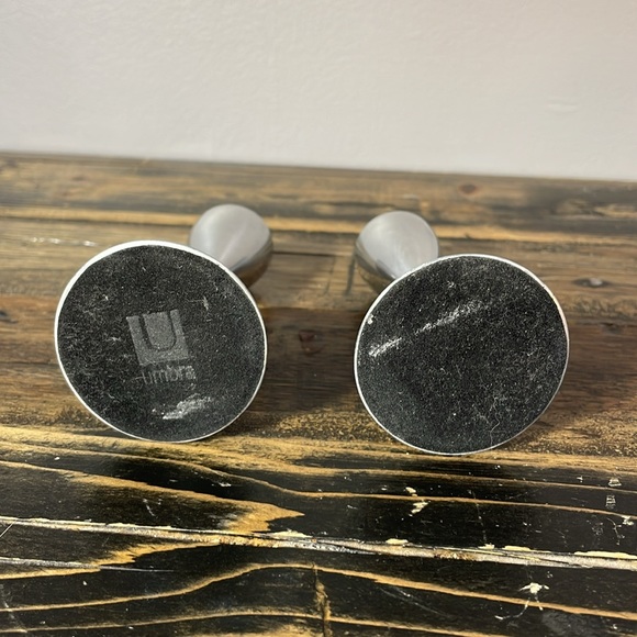 Umbra somewhat heavy pair of metal candle holders.  Super cute! - Picture 3 of 10